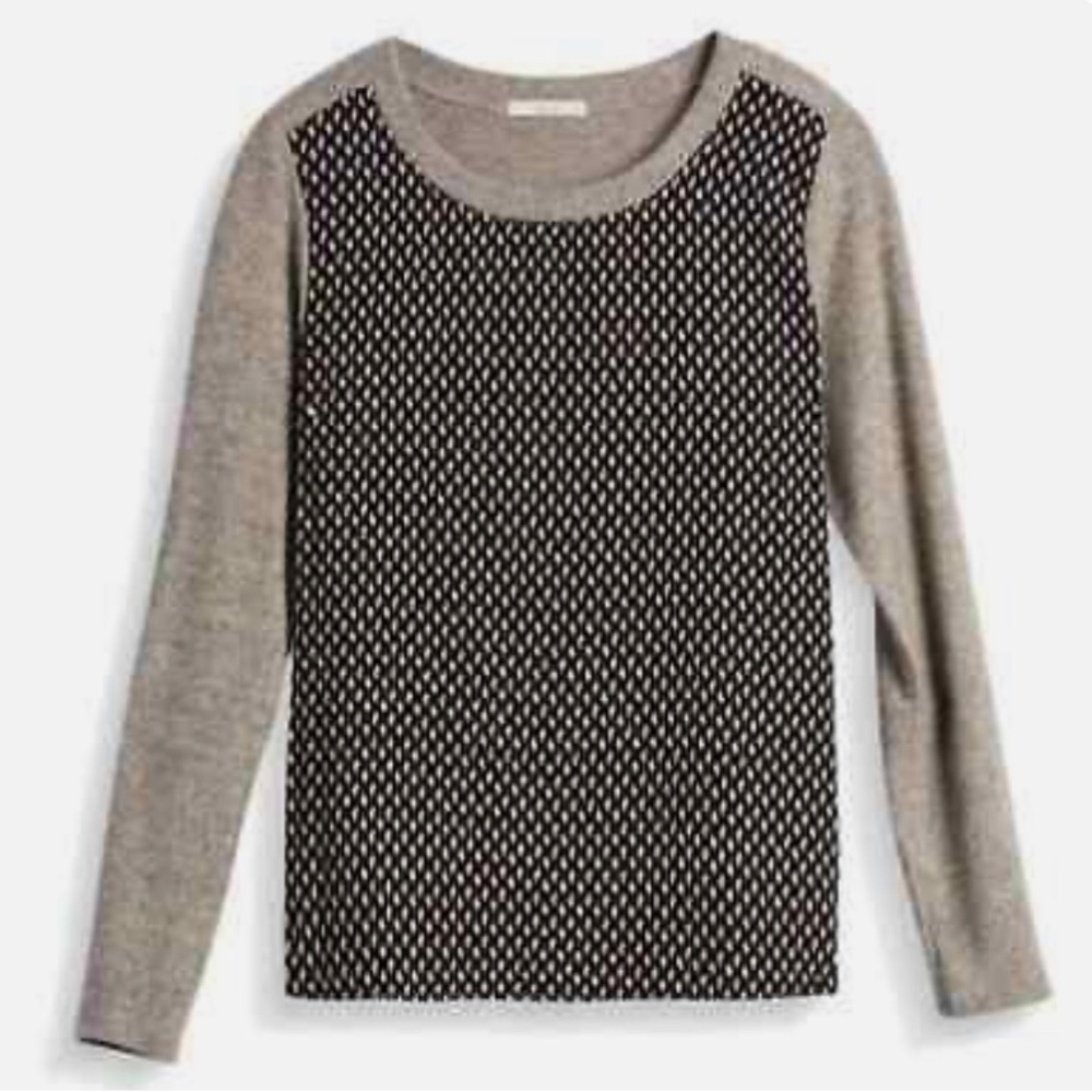 Le Lis wide neck mixed material sweater. Size Large